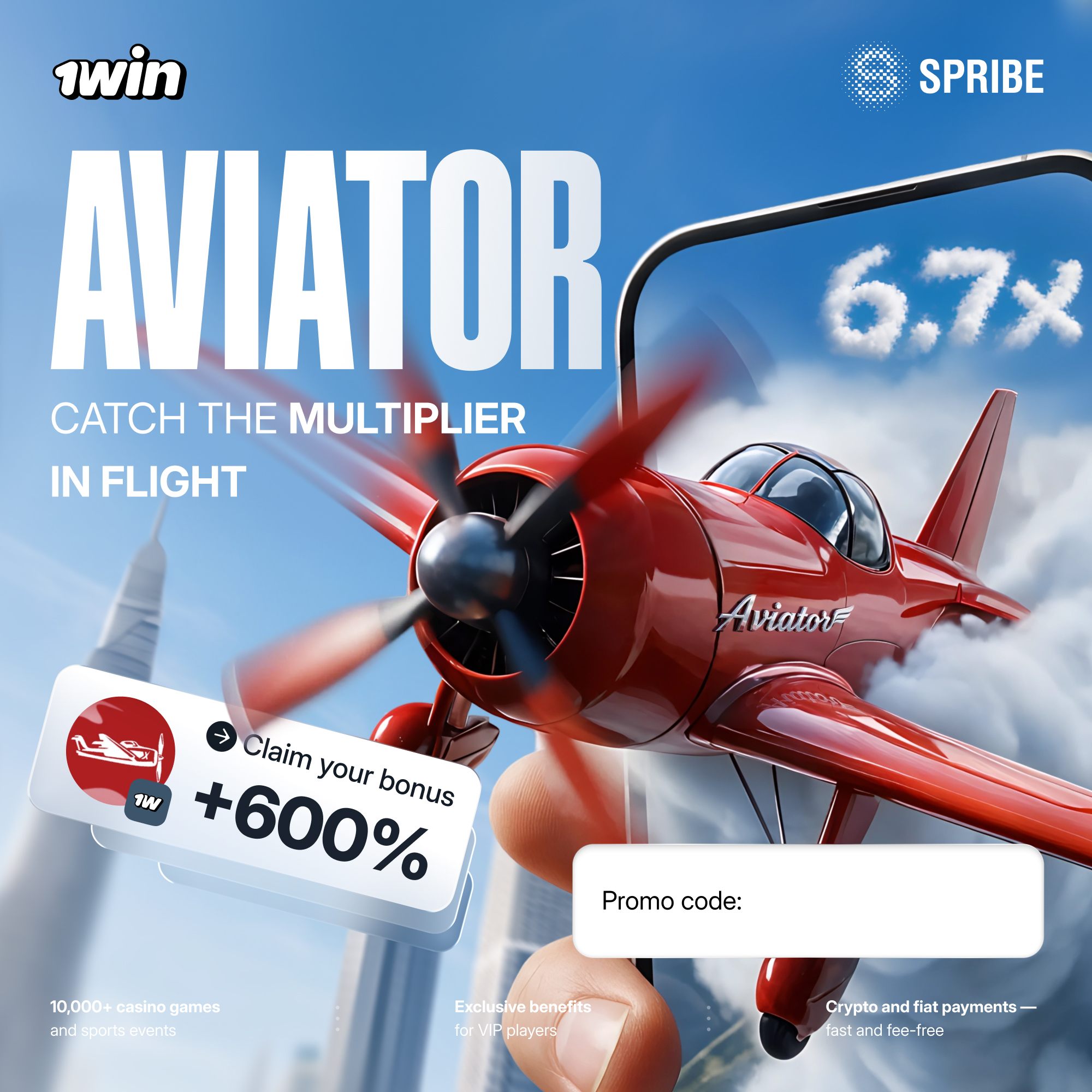 Aviator official app by Spribe — catch the 6.7x multiplier in flight and claim a 600% bonus