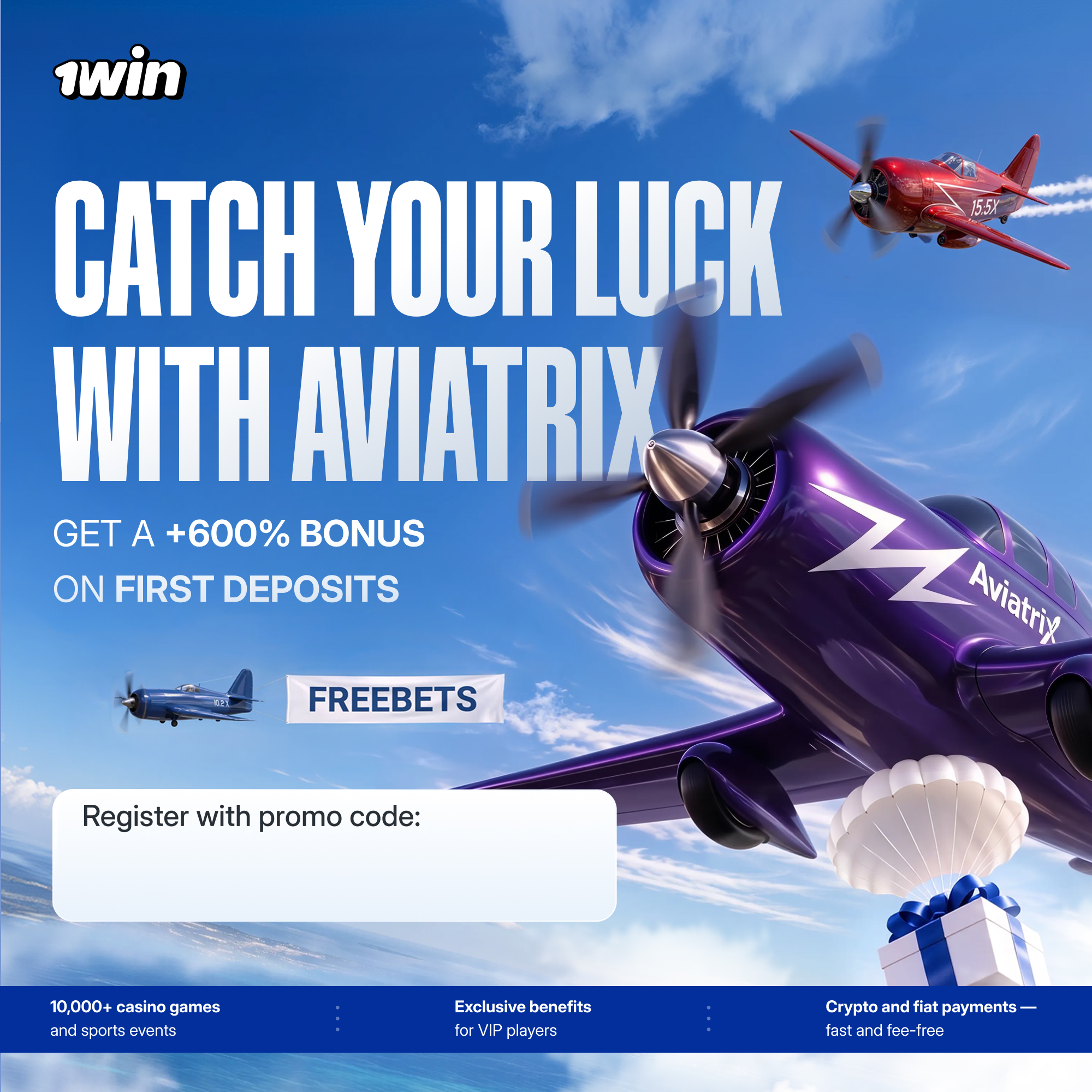 Aviatrix crash game with freebets and a 600% first deposit bonus